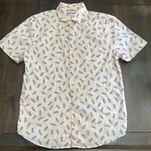 Express Blue Pineapple Print Men's Shirt